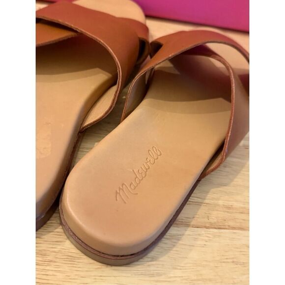 Madewell The Louisa Crisscross Sandals in English Saddle brown sz 8.5 - Picture 4 of 8